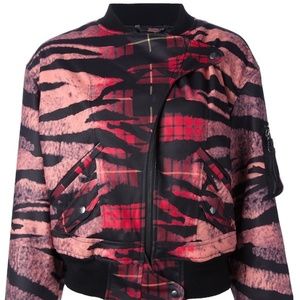 Pink Historical Tiger and Tartan Print Jacket